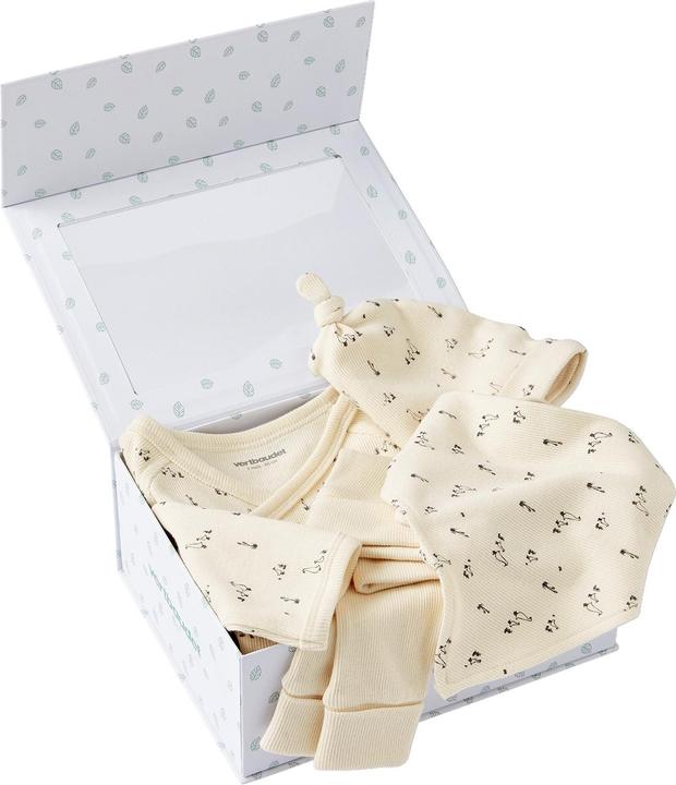 Produktbild Vertbaudet Bio-Kollektion: Baby Geschenk-Set: Jacke, Hose, Mütze & Halstuch mit Gänsen (74)