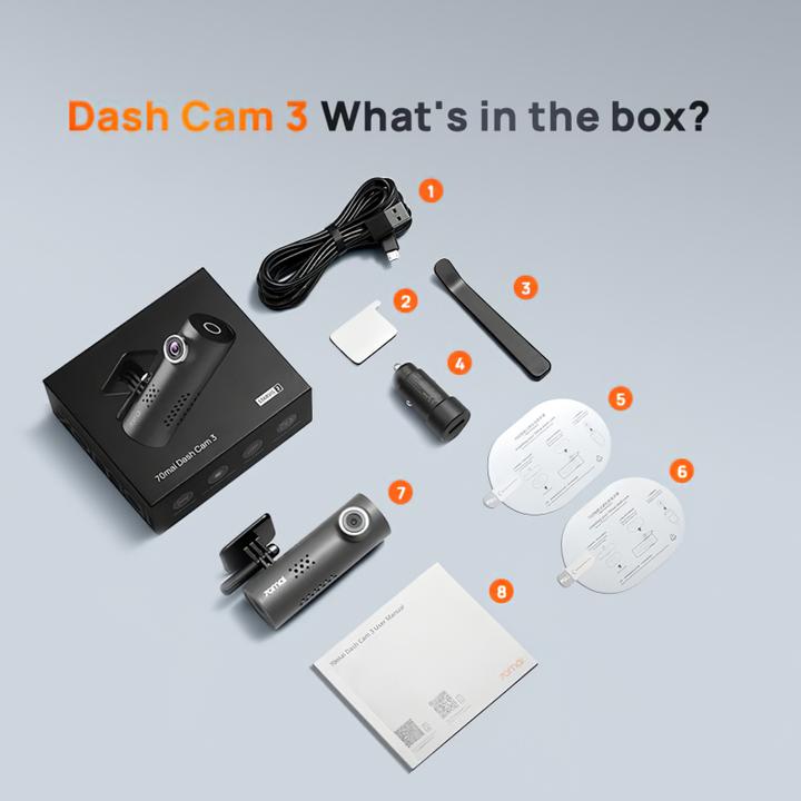 Actual product image 70mai Dash Cam 3 (Wi-Fi, Rechargeable battery, Bluetooth, Full HD)
