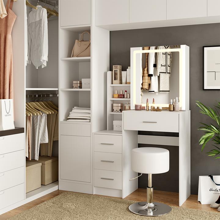 Image du produit Vicco Lisca avec tabouret et éclairage (80 x 36 x 132.5 cm)