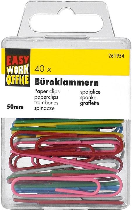 Actual product image Easy Work Paperclips coloured 40 pcs. (12 x)