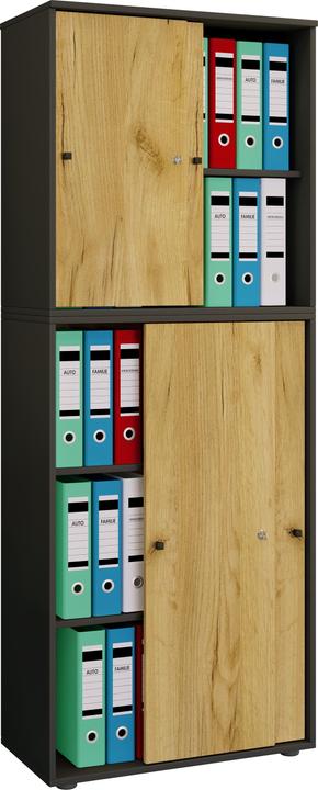 Produktbild VCM Büroschrank Schiebetüren Lona 5fach (70 x 37 x 184 cm)