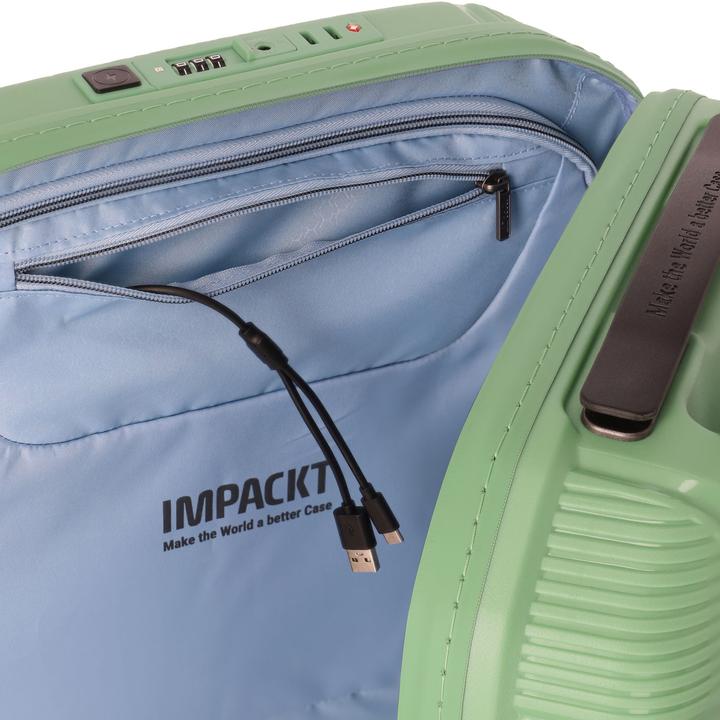 Actual product image Impackt IP1 - 4-wheel trolley with USB port, Spring (38 l, Hand luggage (up to 50 litres))