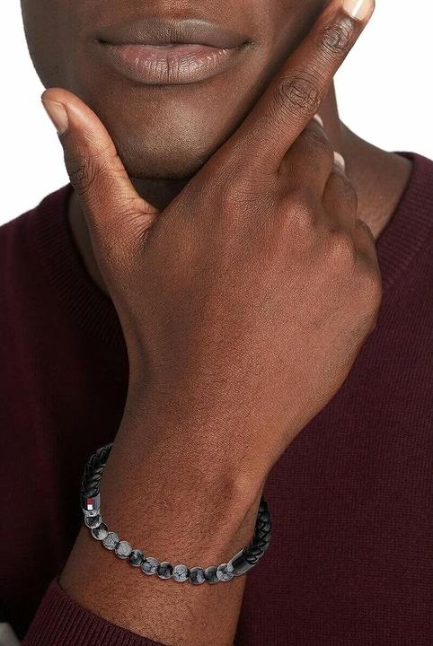 Immagine prodotto Tommy Hilfiger Originálná kožená náramek s obsidiánem 2790473 (Cuoio)