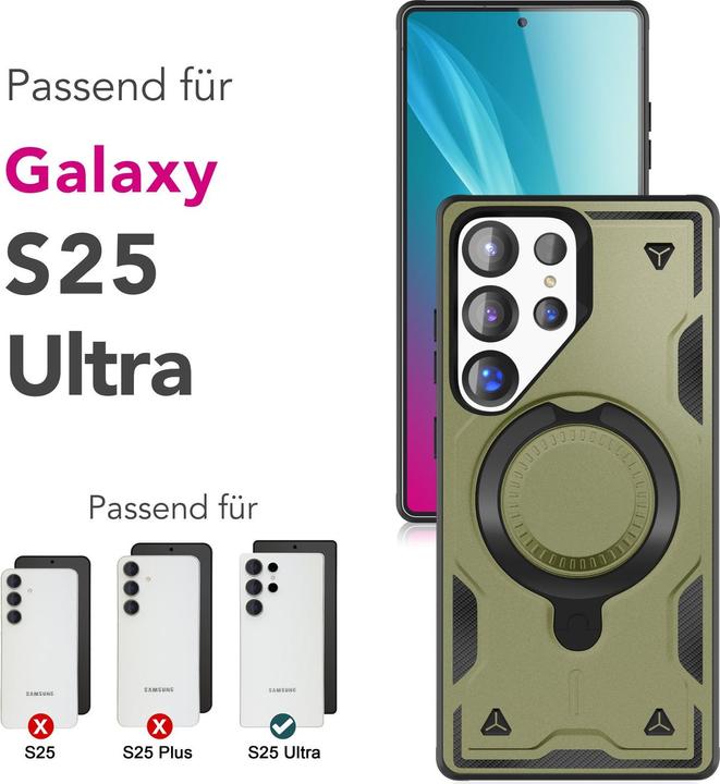 Image du produit Nalia Stormguard - Stossfeste Armor Ring Hülle für MagSafe - Military Kickstand Hardcase (Samsung Galaxy S25 Ultra)