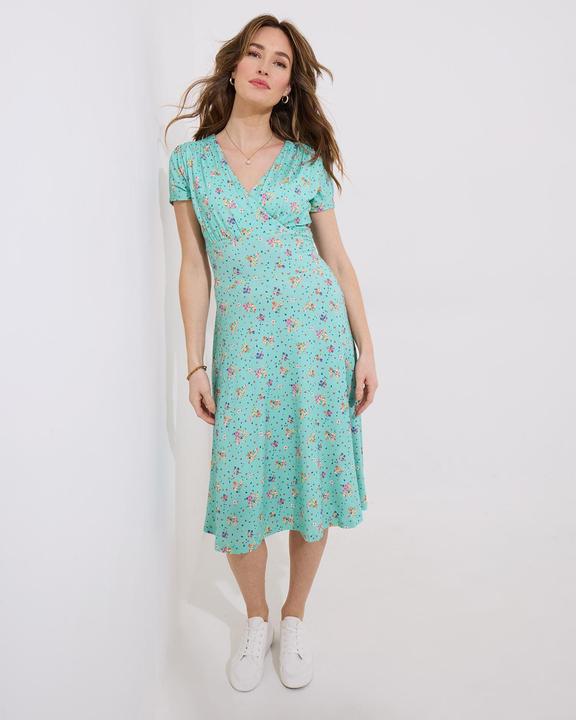 Actual product image Joe Browns Vintage Printed V-Neck Knee-Length Dress (10XL)