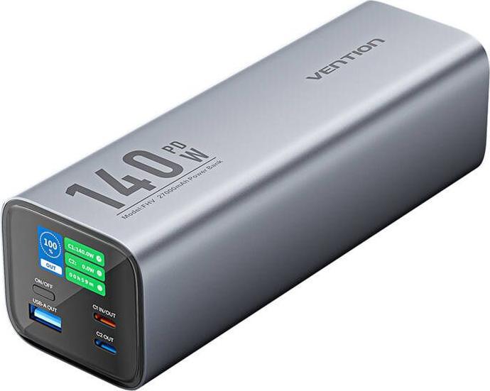 Actual product image Vention Powerbank LED display 27000mAh 140W FHVH0 (gray) (27000 mAh, 140 W)