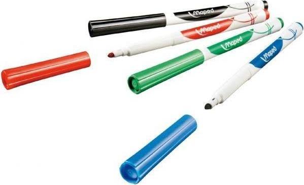 Image du produit Maped Marqueurs pour tableau blanc (Vert, Bleu, Noir, Rouge, 1.50 mm, 4 x)