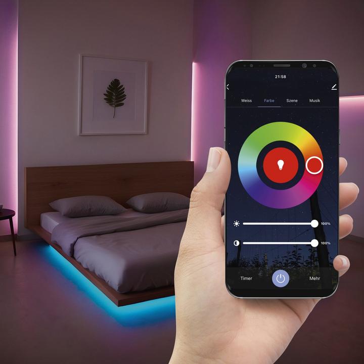 Produktbild Hama 00176634 Smart Lighting Intelligenter Leuchtstreifen Weiss WLAN (500 cm, Indoor)