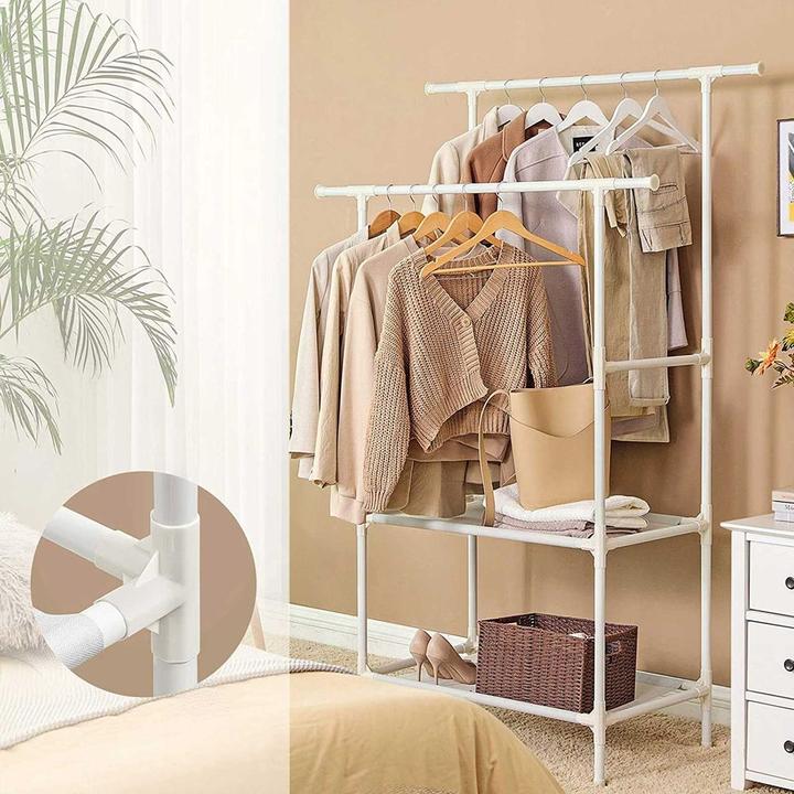 Actual product image Songmics Clothes rack RDR02WT white metal 114.0 x 139.0 / 171.0 cm