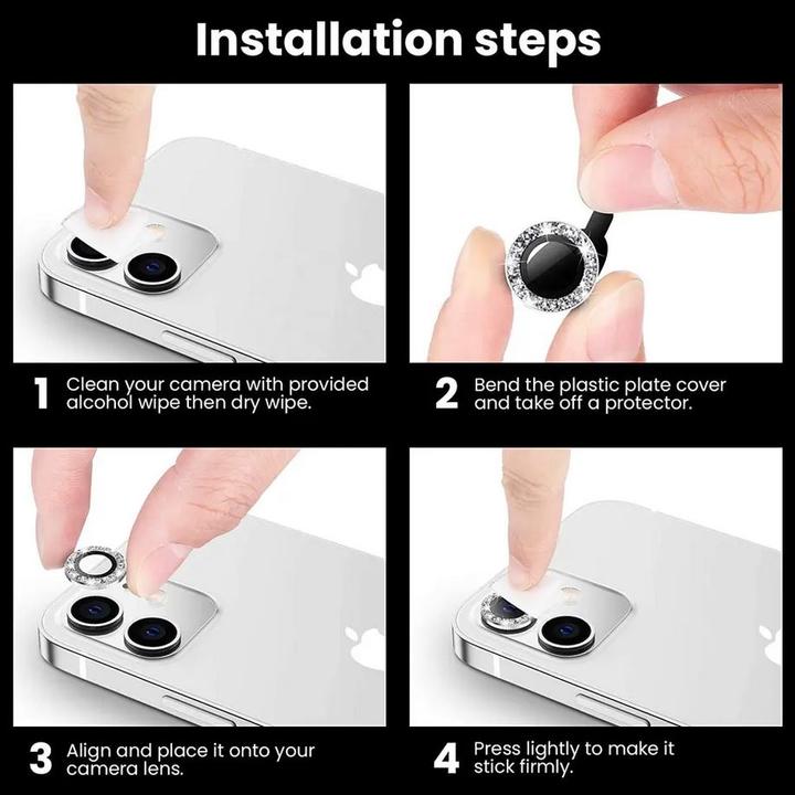Produktbild PhoneLook /13 Mini Schutzringe für Kamera Linsen mit Glitzernden Diamanten (1 Stück, Apple iPhone 13)