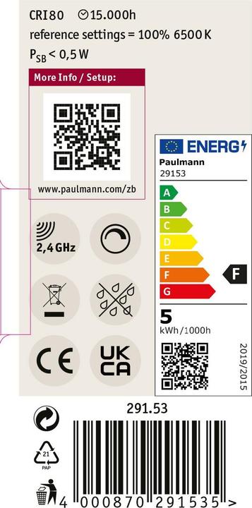 Produktbild Paulmann Reflektor Zigbee (GU10, 4.80 W, 350 lm, 1 x, F)