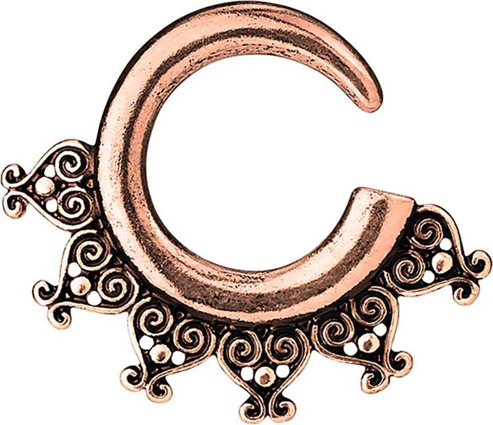 Star Piercing Taper Dehnspirale bronze Antik mit Herzen (ohne Messing, Chirurgenstahl 316L)