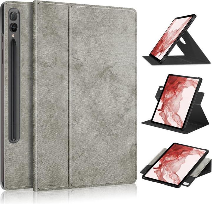 Produktbild Cover-Discount Galaxy Tab S9+ - 360-Grad Tablet Hülle grau (Galaxy Tab S9+, Galaxy Tab S10+)