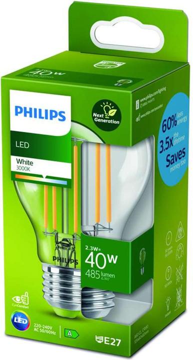 Actual product image Philips Lampe (E27, 2.30 W, 485 lm, 1 x, A)