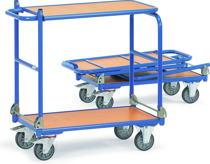 Produktbild Fetra 1140 Tischwagen KW 4, 2 Etagen, klappbare Tischplattform (150 kg)