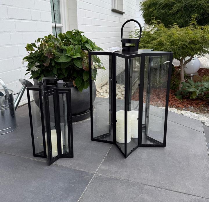 Actual product image Mojawo 2tlg Laternen Set Gartenlaterne Windlicht Sternform XXL Format (2 x)