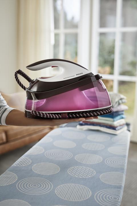 Actual product image Philips GC7842/40 Steam Ironing Station SteamGlide Plus Sole Purple (2400 W, 400 g/min)