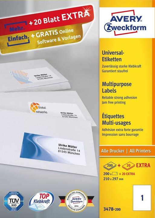 Actual product image Avery Universal labels