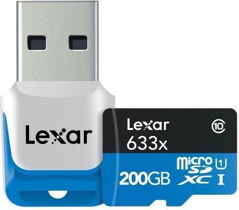 Produktbild Lexar microSDXC 633x mit USB 3.0 Reader (200 GB, microSDXC, U1, UHS-I)
