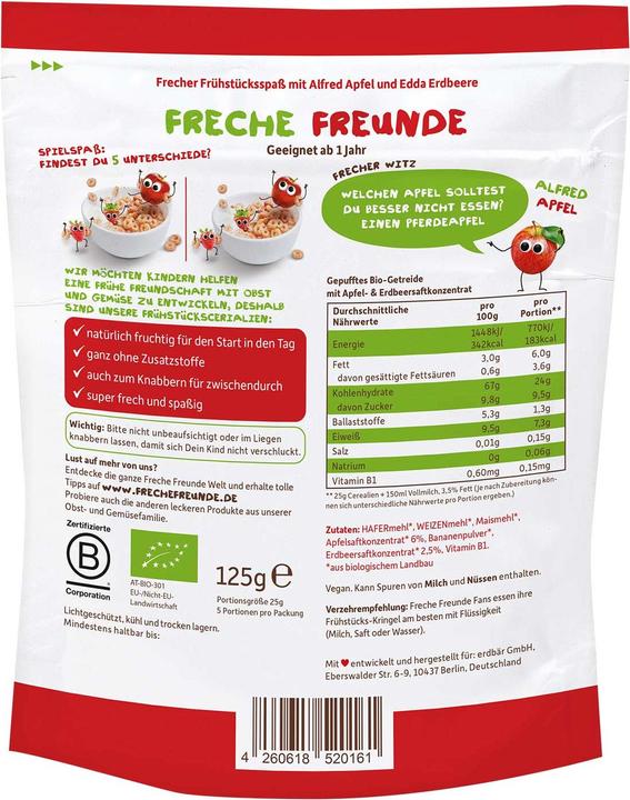 Image du produit Freche Freunde Petit-déjeuner Kringel Pomme & Fraise (143 g)
