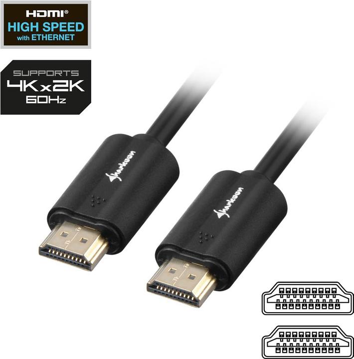 Produktbild Sharkoon HDMI (Typ A) — HDMI (Typ A) (5 m, HDMI)