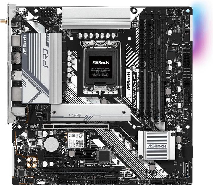 Image du produit AsRock B760M Pro RS/D4 WiFi (LGA 1700, Intel ICH7, mATX)