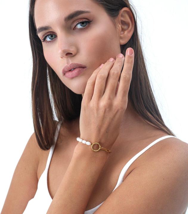 Actual product image Sensora Jewelry Pearl Link Bracelet (Stainless steel)