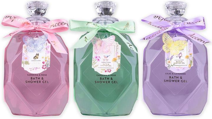 Accentra Duschgel BELLE SPA in Flasche mit rosenförmigem Verschluss und Schmetterlingsanhänger (550 ml)
