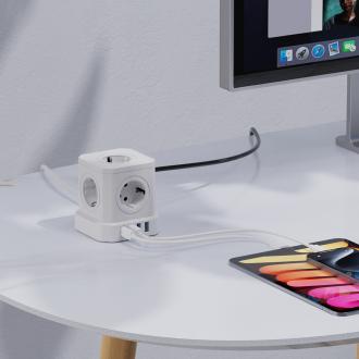 Produktbild Newell GaN Power Cube 9in1 Power Cube – weiss (9 x, USB-A, USB-C, 1.50 m)