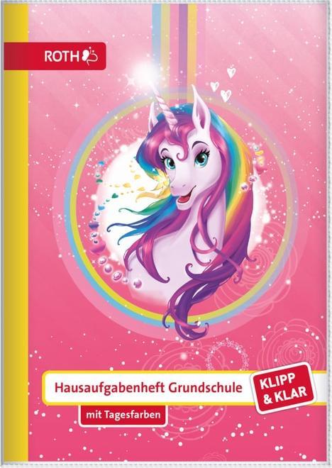 Produktbild Roth Grundschul-Hausaufgabenheft Klipp & Klar "Einhorn" (A5, Speziallineatur)