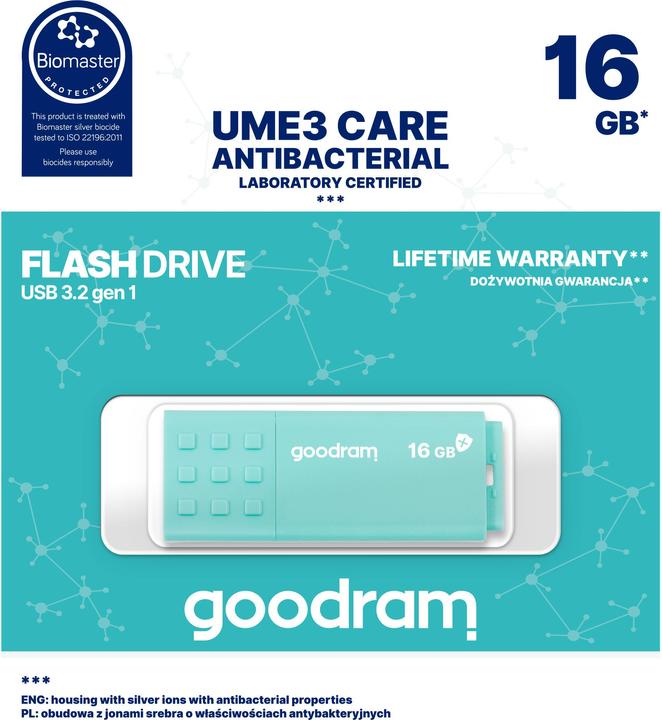 Actual product image Goodram UME3 USB 3.0 16GB Care (16 GB, USB-A)