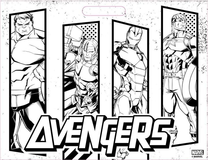 Immagine prodotto No Name Blocco da disegno Avengers con adesivi e 3 matite colorate, 40 fogli