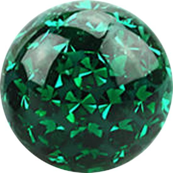Star Piercing Kristall Kugel grün Epoxy Schutzschicht (Chirurgenstahl 316L, ohne Messing)