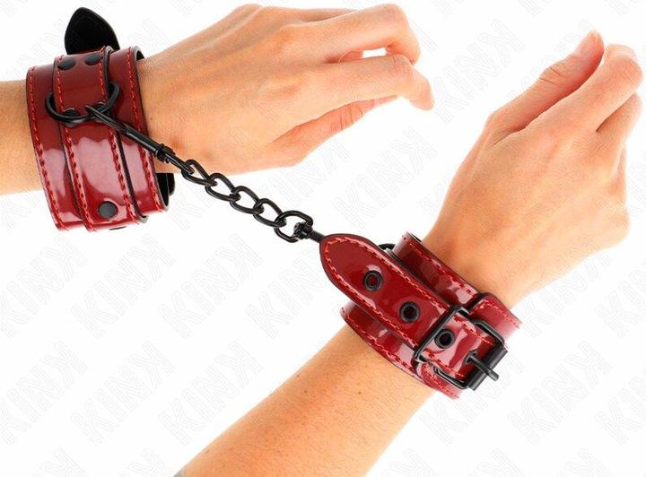 Actual product image Kink Dark Red Wrist Cuffs 23 X 5 cm