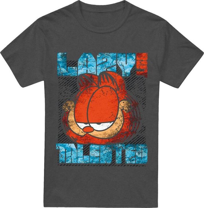 Actual product image Garfield Unisex Adult Lazy But Talented Distressed T-Shirt (M)
