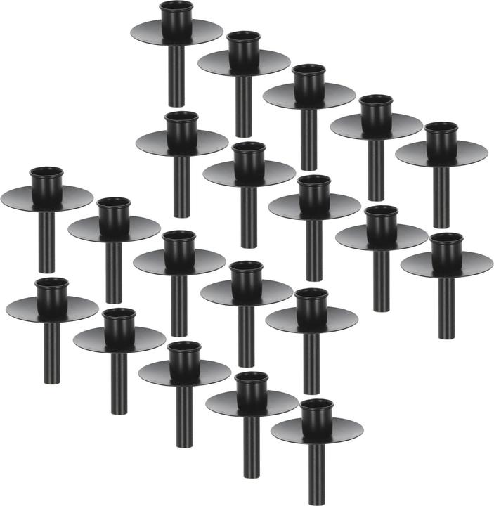 Produktbild Novaliv 20x Kerzenhalter Flasche Schwarz Eisen Kerzenhalter Flaschenaufsatz für Kerzen ca 2cm ⌀