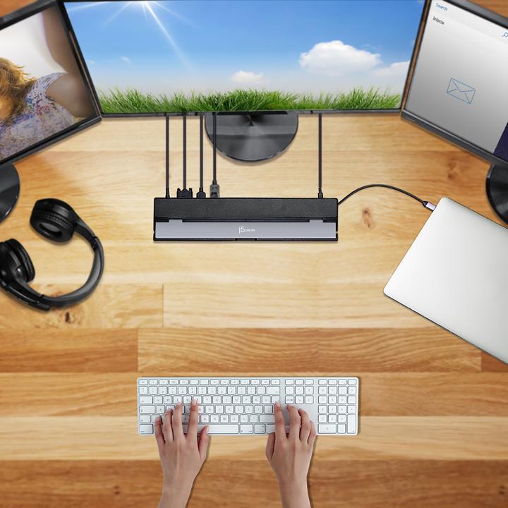 Produktbild j5Create Triple Display Dock (USB-C, USB-A, 12 Ports)