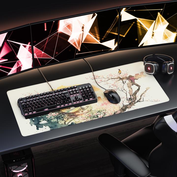Image du produit Titanwolf Gaming Mauspad, 900 x 400mm XXL Speed Gaming Mausmatte, Mousepad Extragrosse Fläche, Japan Painting (XXL)