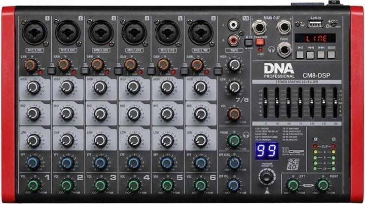 Produktbild Red Dingo DNA CM8-DSP Audiomischpult USB MP3 Bluetooth Phantom
