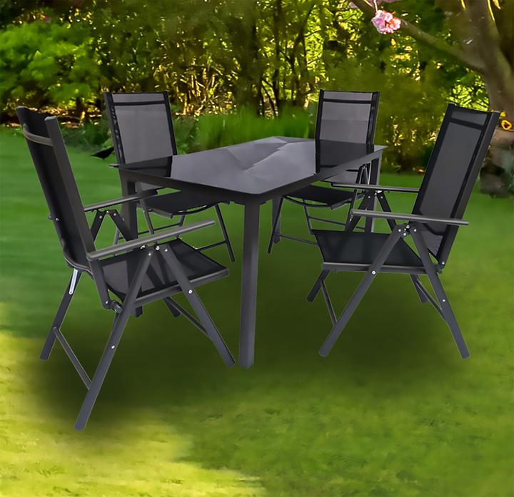 Produktbild VCM 5 tlg. Alu Gartenset Sitzgruppe 140SW (140 cm)
