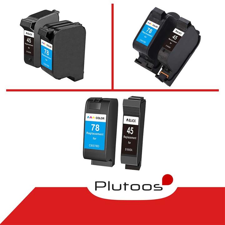 Actual product image Plutoos HP 45XL HP 78XL Cartridges XXL compatible, set of 2 BK+CL (FC, CL)