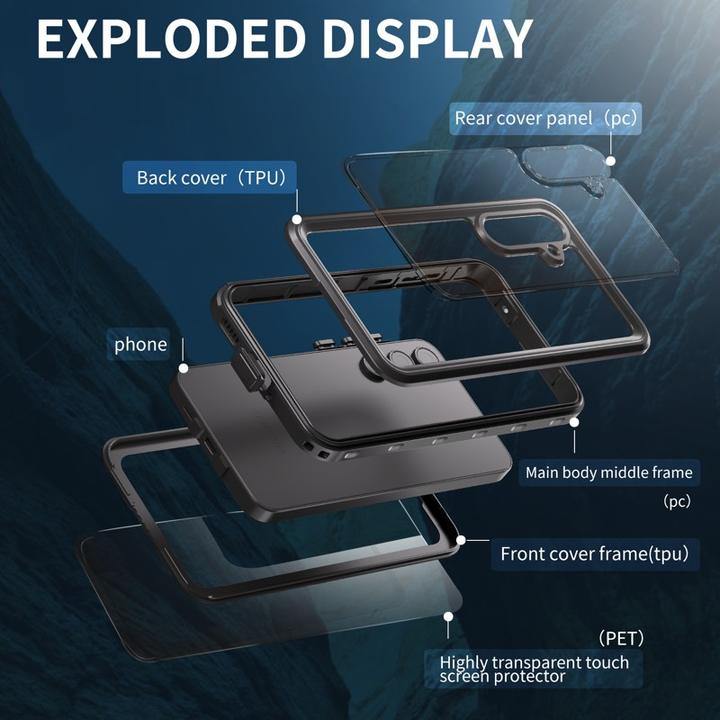Image du produit Redpepper Samsung Galaxy A55 - IP68 SAM Series Wasserdichtes Outdoor Case, schwarz (Samsung Galaxy A55)