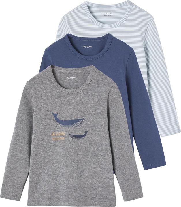 Actual product image Vertbaudet 3er-Pack Jungen Shirts mit Wal BASIC Oeko-Tex (158, 164)