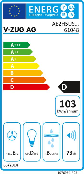 Energie-Label V-Zug Dunstabzug 6104800003 (Wandhaube)