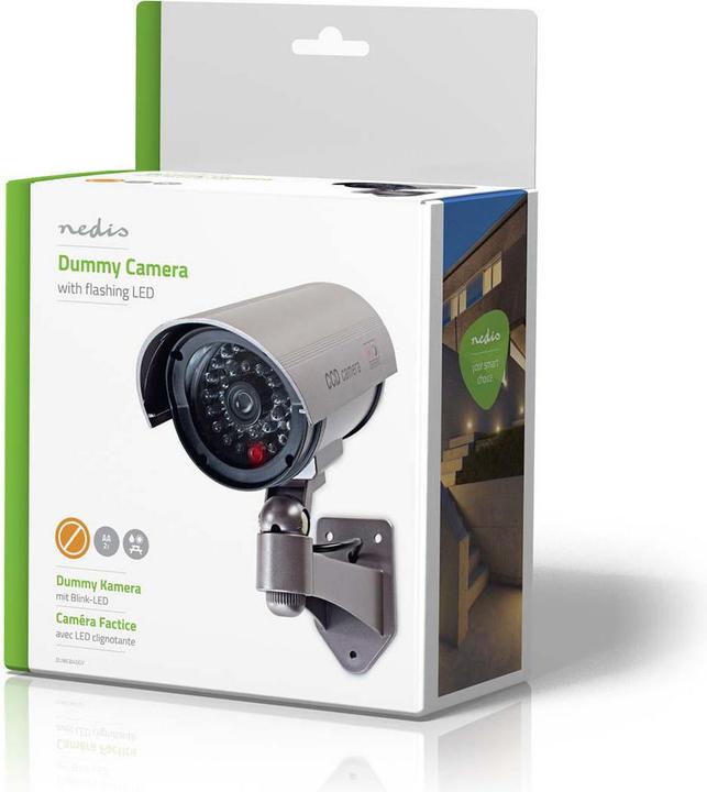 Actual product image Nedis Dummy surveillance camera Sphere IP44 Battery-operated For outdoor use incl. wall bracket