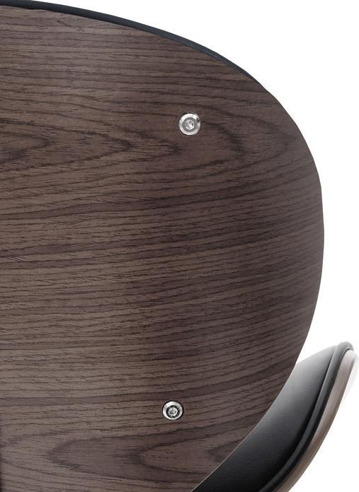 Produktbild Swisshandel24 Barhocker Foxrock, Barstuhl, Holz Bugholz Retro-Design grau, Kunstleder schwarz