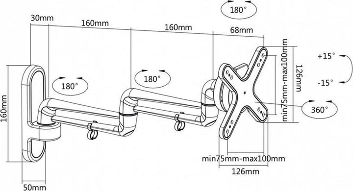 Actual product image Rs Pro LCD/TV Monitor Wall Mount Kit, 5 Joints (Wall, 27")