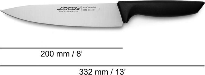 Actual product image Arcos Niza chef's knife with plastic handle blade 200mm (20 cm)