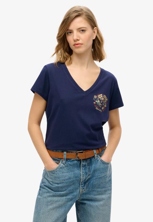 Actual product image Superdry Suika Metallic Relaxed Vee Tee (8)