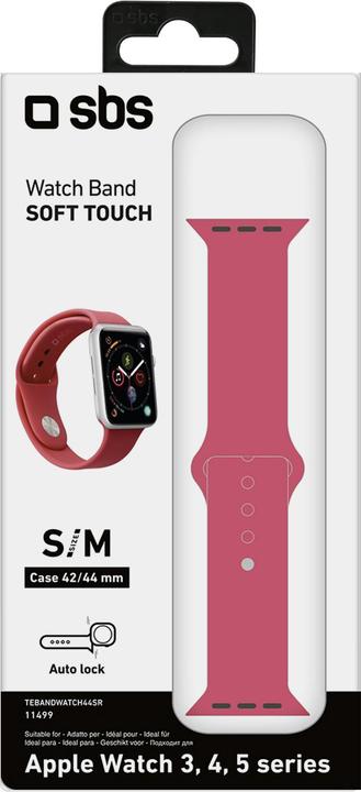 Produktbild SBS Armband Grösse S/M für Apple Watch Series 3/4/5/6/7/SE 44mm rot (44 mm, Silikon)